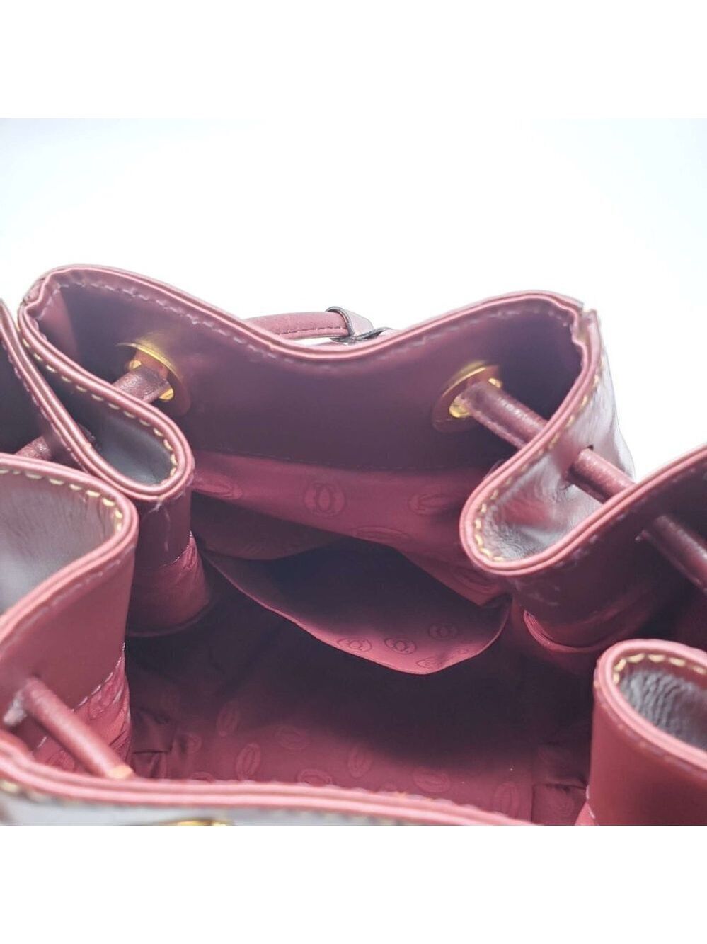 100% Authentic Must De Cartier Bordeaux Leather Shoulder Bag - Picture 10 of 16